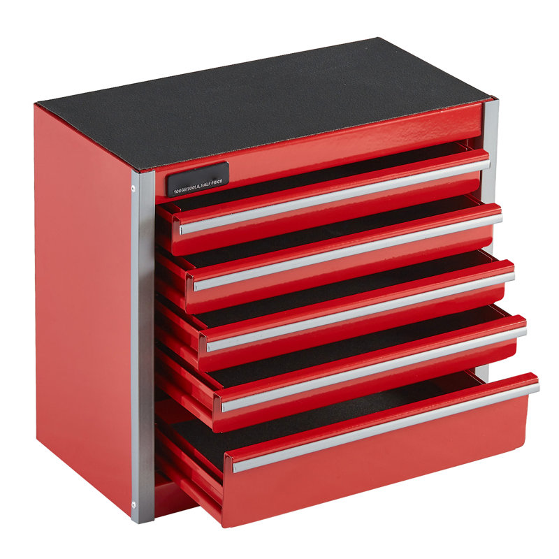 Rangement pour outils en métal 8,6 pouces rouge avec 5 tiroirs, rangement multifonctionnel pour bureau, chambre à coucher, meuble-lavabo et atelier