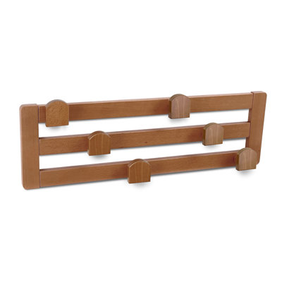 Clothing Rack DAISY 3, Coat Rack With 6 Hooks, Easy To Attach To The Wall, 4 Wall Plugs Incl. - Cherrywood