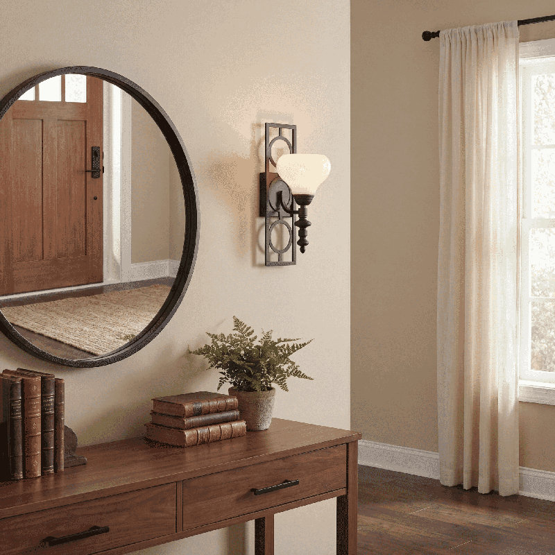 Delaney 1-Light Wall Sconce in Matte Black, Black