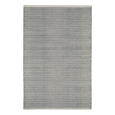 Herringbone Swedish Blue Hand-Woven Cotton Rug