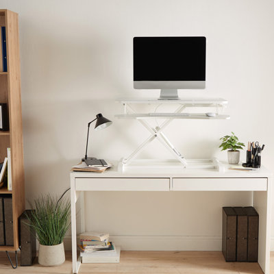 Adjustable Height Modular Solid Wood Steel Standing Desk Converter