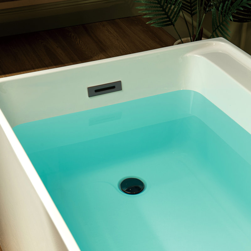 Baignoire de trempage avec bonde réversible, Bronze huilé, H 22,87 po x L 59 po x l 29,5 po