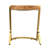 17 Inch Side End C Table, Natural Mango Wood Top with Drop Edge, Iron Gold Angled Frame