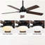Ventilateur de plafond à profil bas de 42 pouces avec 5 pales et commande silencieuse réversible de moteur à courant continu avec lumière DEL