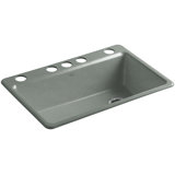 Riverby 33" x 22" x 9-5/8" Under-Mount Single-Bowl Kitchen Sink with Accessories