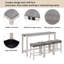 Ensemble de table de bar 4 pièces avec prise de courant, ensemble de table de bar avec chaises, table de bar avec tabourets, table de canapé avec 3 tabourets rembourrés-2014164133