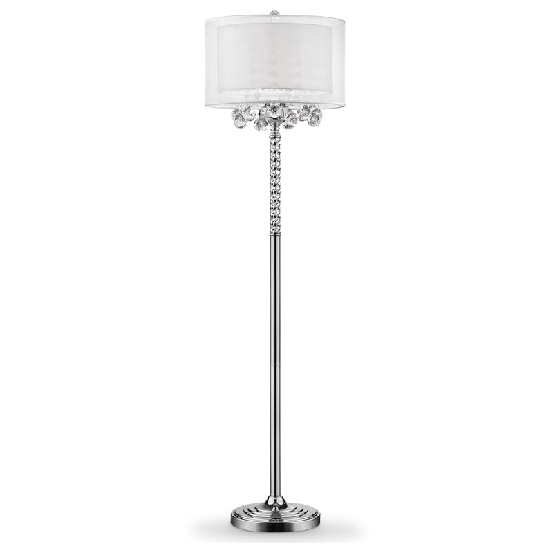 Deriah 62.5'' Steel Traditional Floor Lamp, White