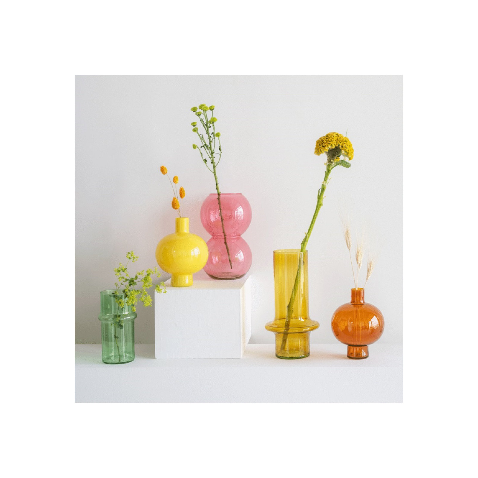 Geri 10.65'' Glass Table Vase, Pink