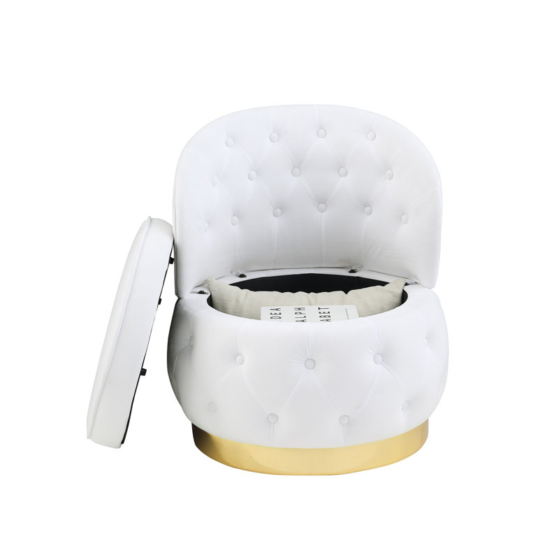 Chaises de rangement pivotantes 360 degrés, Blanc