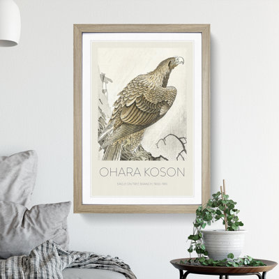 Eagle On A Tree Branch by Ohara Koson - Single Picture Frame Print
