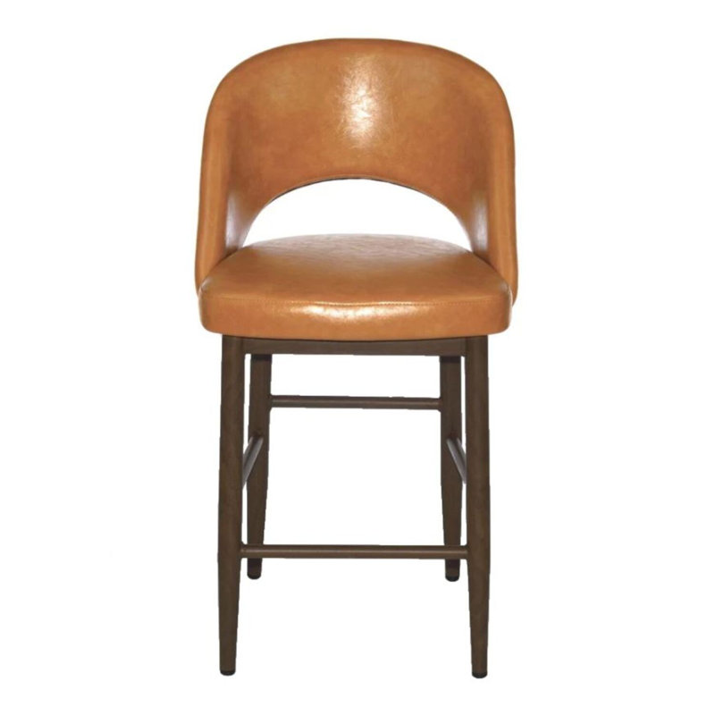 Tabouret de comptoir avec dossier 26 po Goodale, Brun / brun clair