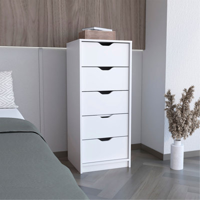Commode haute 5 tiroirs Basilea, système coulissant