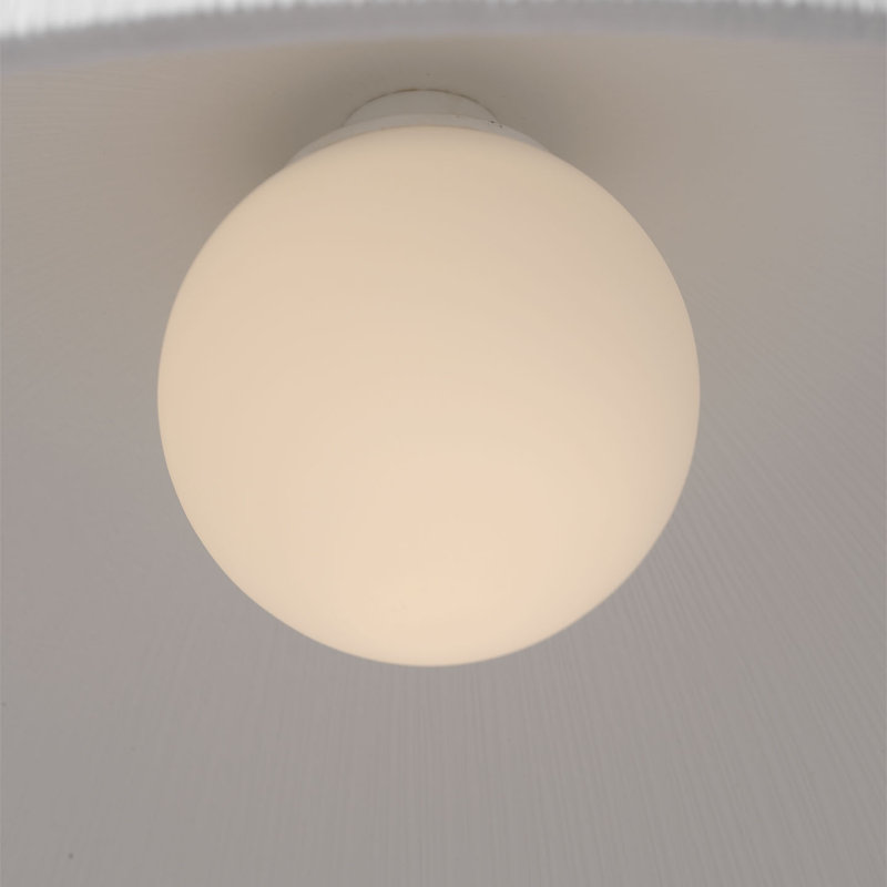 Kelly Wearstler Utopia Sculpted Pendant with White Glass, Plaster White, 53.25" H x 30" W x 30" D