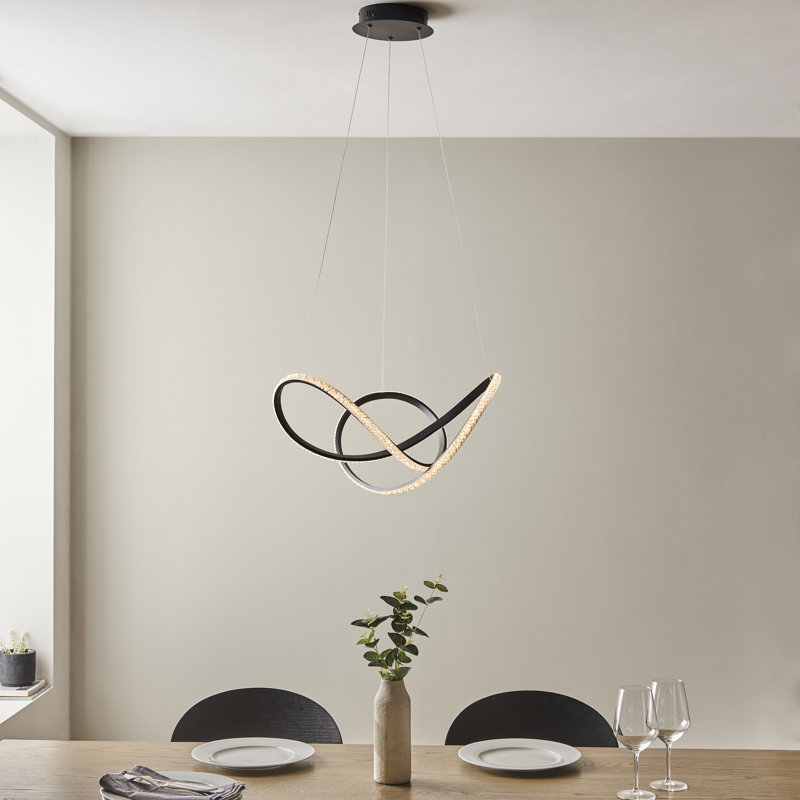 Serbelloni 1 - Light Aluminium LED Crystal Pendant