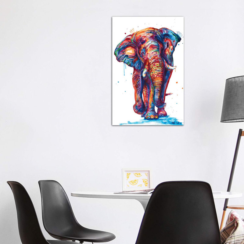 «Elephant» par Weekday Best - impression d'art graphique, Toile tendue, H 18 po x l 12 po x 1,5 po