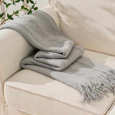 Jeté pour canapé, jeté uni pour la décoration intérieure, jeté en tricot pour lit, 50 po x 60 po