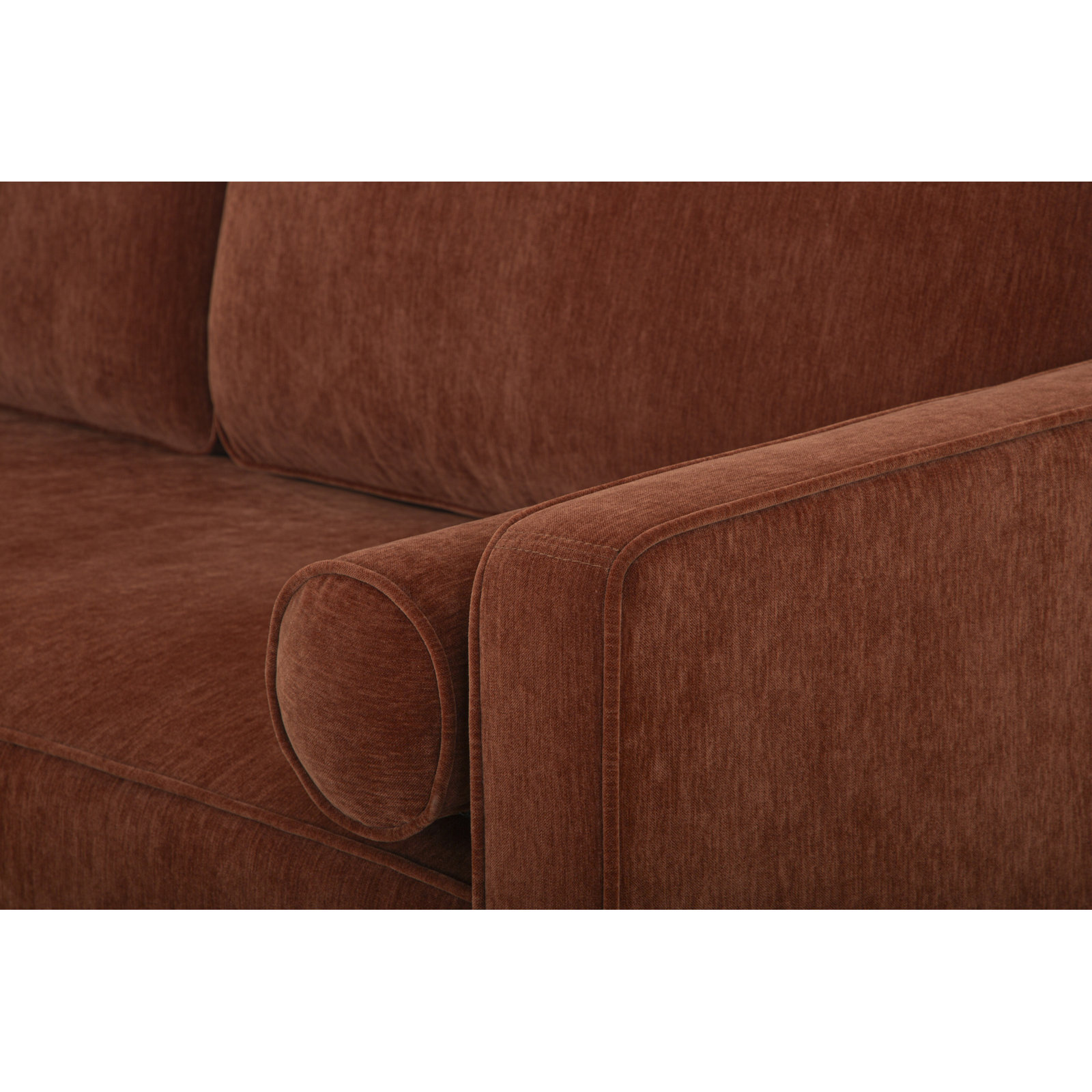 Curt 82'' Upholstered Sofa, Rust Performance Chenille