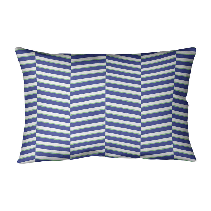 Coussin lombaire à rayures fracturées, H 14 po x l 20 po, Bleu / vert, Pas de bourre