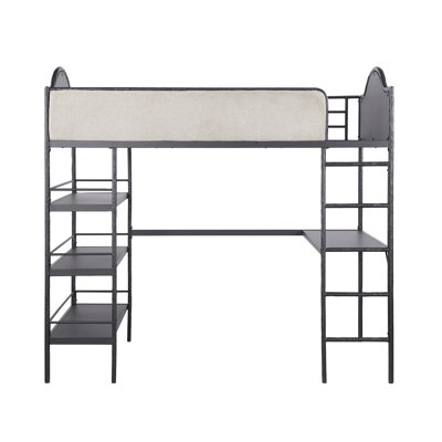 Lit mezzanine avec bureau et rangement Gammill