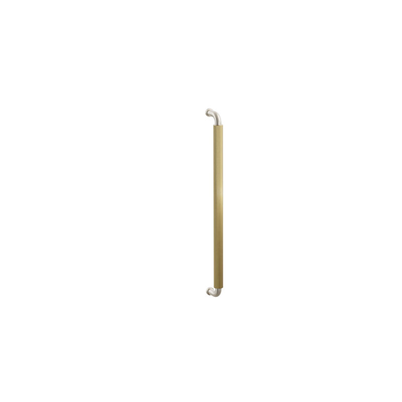 Emtek Back to Back SELECT Appliance Pull 18" R-Bar Straight Knurled Bar, French Antique/Satin Nickel
