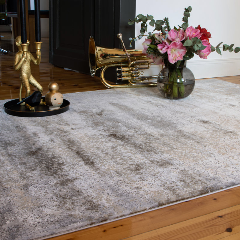 Adallard Uni Machine Woven Taupe Area Rug, Rectangular 80 x 150cm