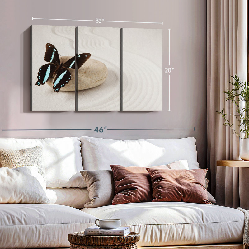«Zen Butterfly» sur toile, H 20 po x l 33 po