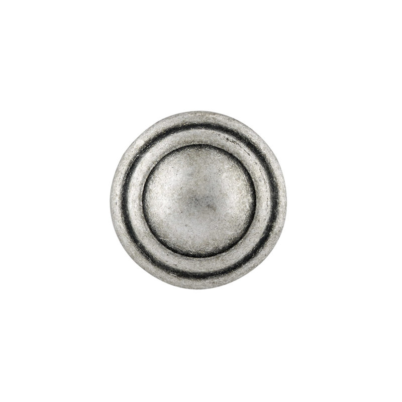 Poignée ronde 1 3/16" de diamètre Art Deco, Argent ancien