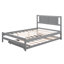 Lit plateforme gris avec lit gigogne réglable - Taille régulée en bois de pin-1719172624