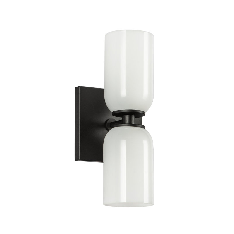 Nola Steel Armed Sconce, Glossy Opal