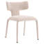 Chaise de salle à manger moderne et minimaliste, chaise rembourrée en tissu beige avec structure en acier évasée et coussin en mousse-1892648235