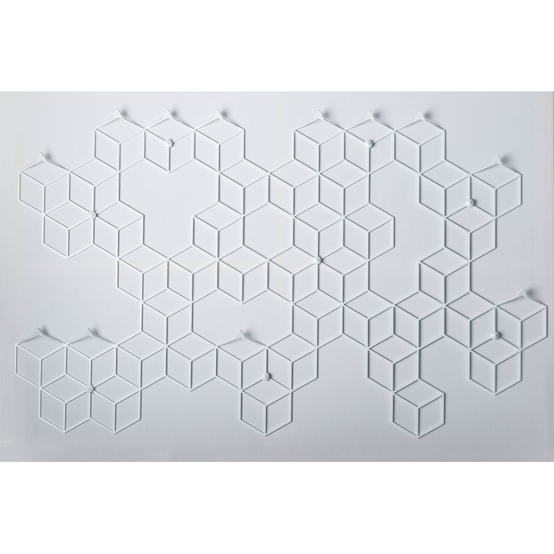 Buckman Iron Wall Wall Mounted Coat Rack, White