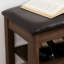Tabouret réglable en hauteur confortable, bois d'hévéa brun, cuir, espace de rangement et banc pratique, hauteur réglable, trois couches de ventilation-1036690138