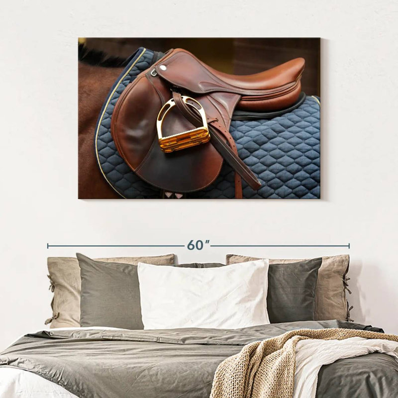 Mehar Brown Leather Saddle, 32" H x 48" W