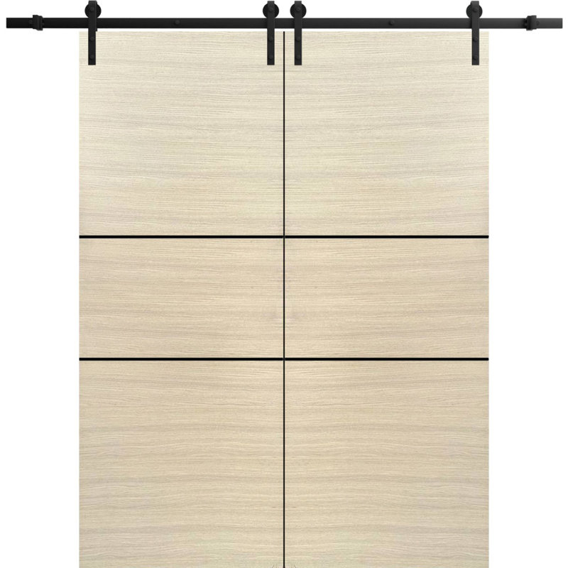 Porte de grange en bois massif massif, 72 po x 96 po