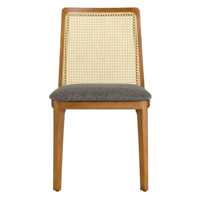 Monarch Wood And Rattan Dining Side Chair