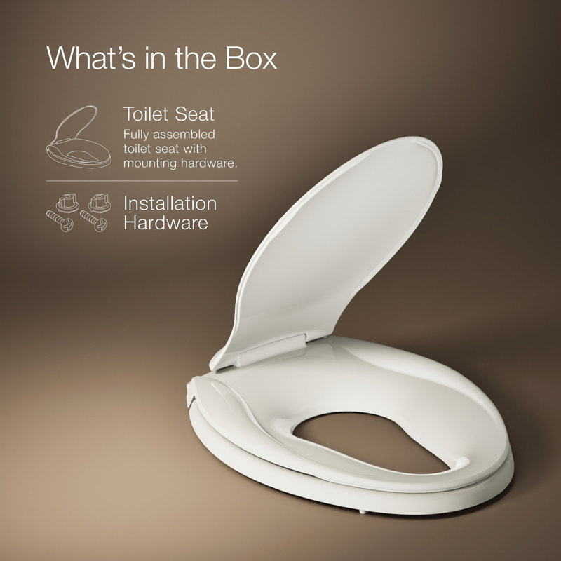 Transitions® Quiet-Close with Grip-Tight Elongated Toilet Seat, Black Black, Non Ready Latch
