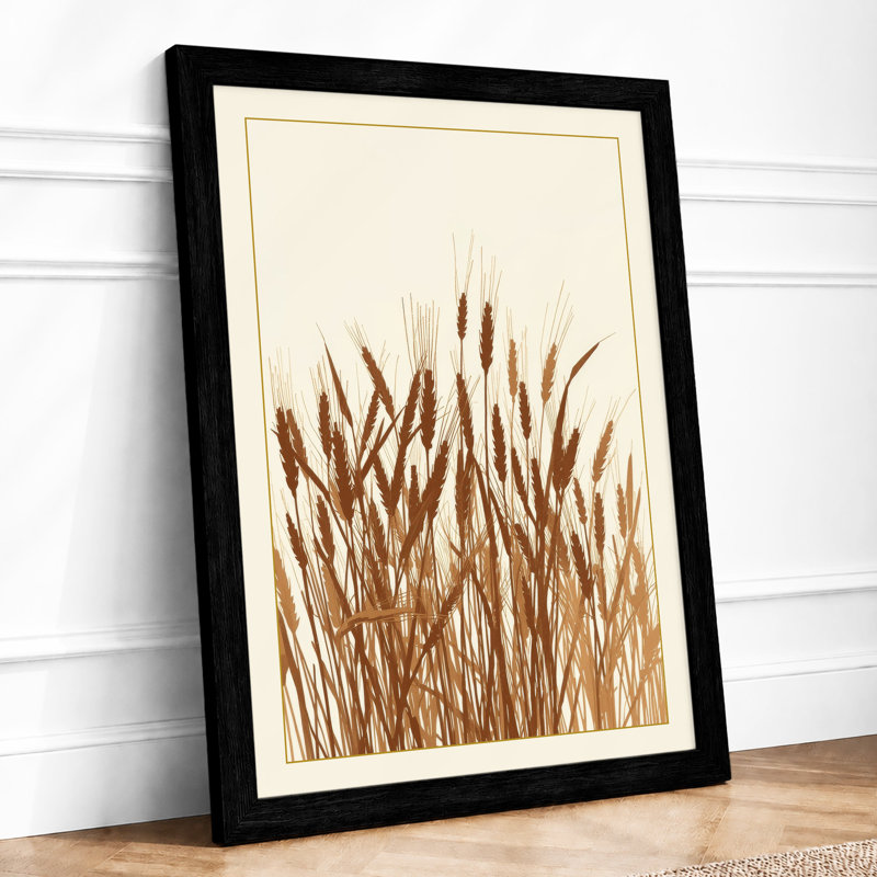 Autumn Grasses Botanical - Framed Print, A1 - 84.1 x 59.4 cm, Black