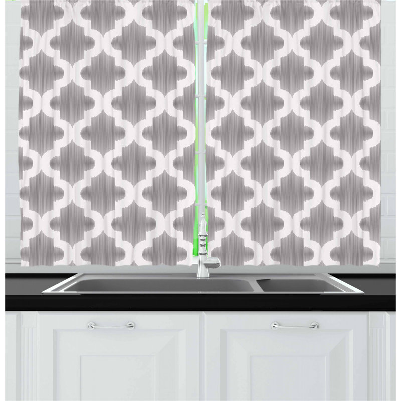 Geometric Pointed Kitchen Curtain