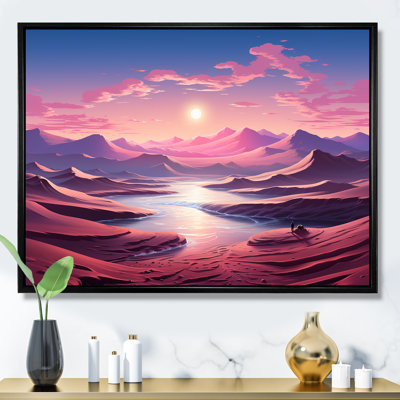 «Space Desert Dreamscape Roseat Sky I», art mural paysages spatiaux