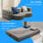 Queen Faux Leather Folding Sofa Bed with Memory Foam-937189799