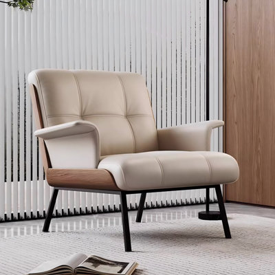 35.43"Modern Minimalist Leather Single Seater