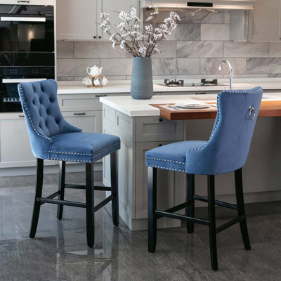 Simonton Upholstered Counter Stool with Solid Wood Frame