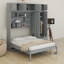 Lit escamotable mural avec armoire supérieure, tablettes et garde-robe, lit pliable peu encombrant-1094597222