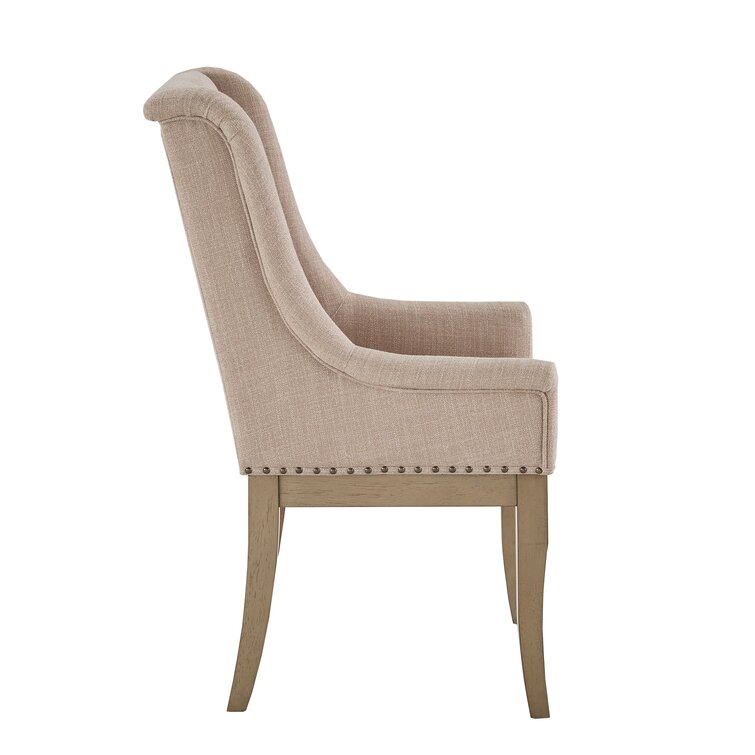 Rodden Solid Wood Dining Chair (Set of 2) Laurel Foundry Modern Farmhouse Upholstery Color: Beige