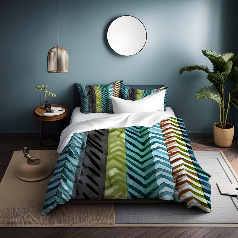 Ensemble de housse de couette, Housse de couette simple + 1 taie décorative pour