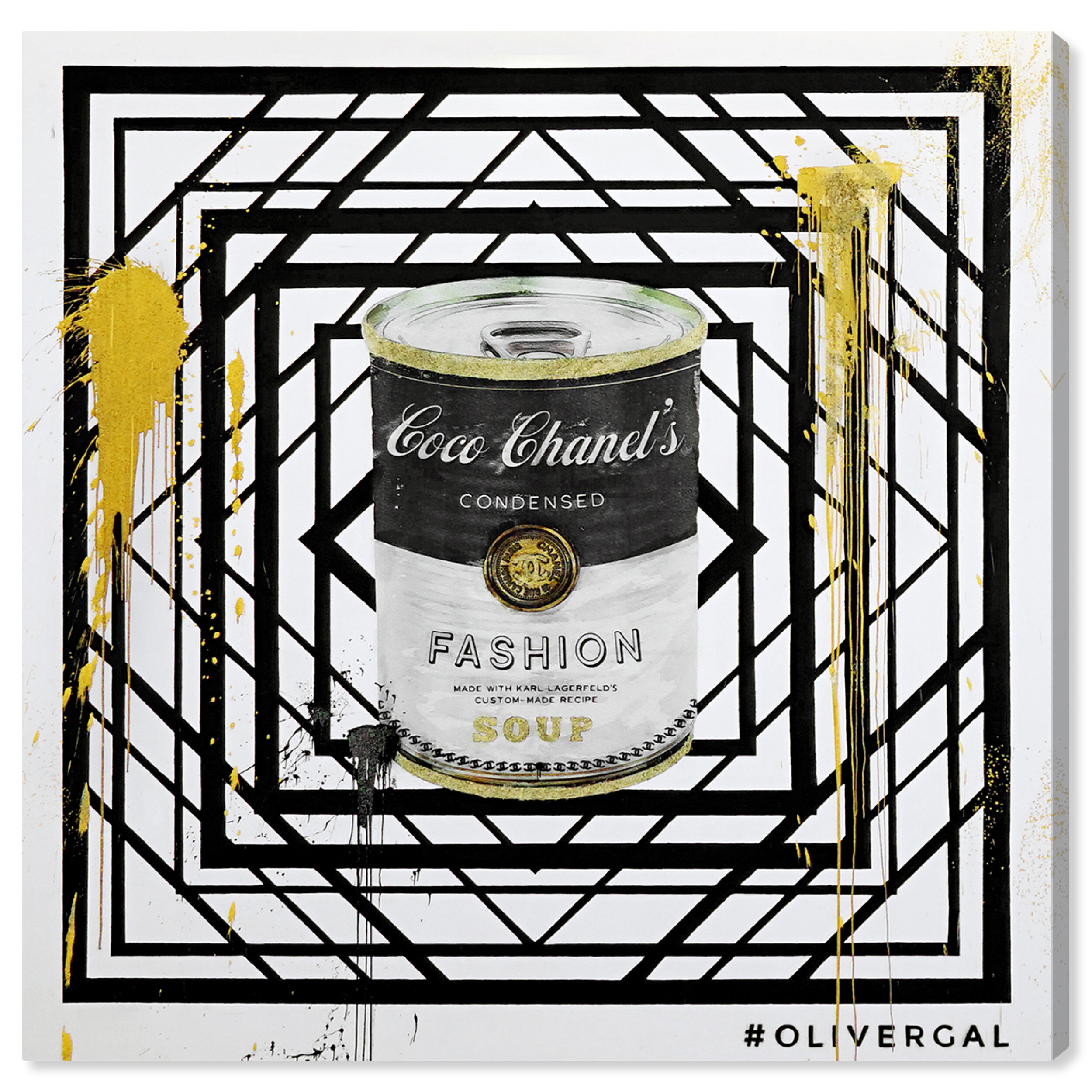 Louis Vuitton Soup Can, Gold Frame