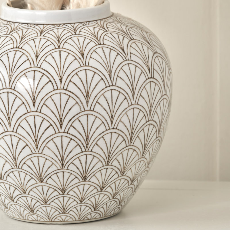 Barbier White and Beige Table Vase