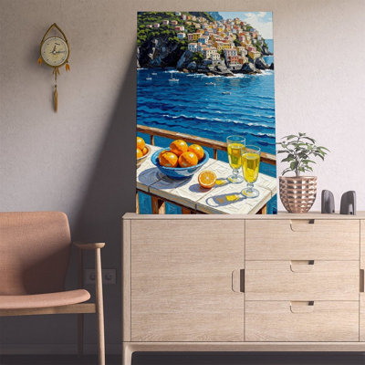Canvas Wall Art Amalfi Coast Art, Positano Print, Lemon Decor-2 Vintage Poster Print Home Decor