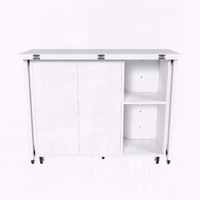 Table d'appoint pliable 3 en 1 avec 4 tablettes de rangement, table de salle à manger extensible de 41 pouces
