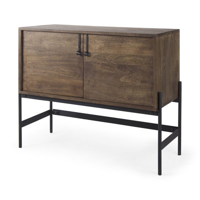 38" W Wood 2-Door Accent Cabinet